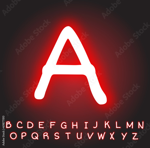 Neon alphabet vector