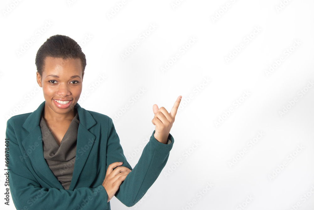 Young Professional Woman Point with her Finger Young Professional Woman Point with her Finger