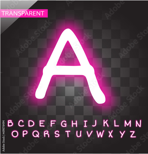 Neon alphabet vector