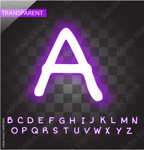Neon alphabet vector