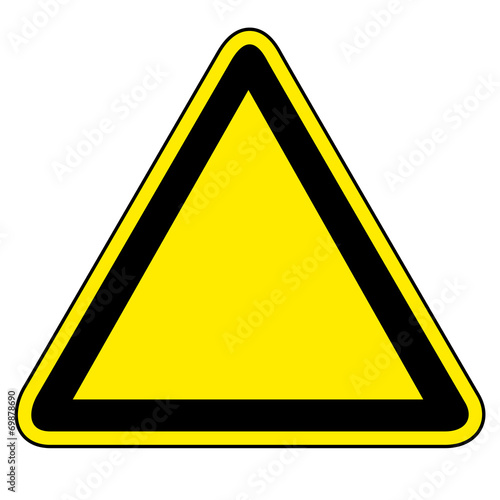 Dreieckiges, gelbes Warnschild – Vektor, freigestellt, leer