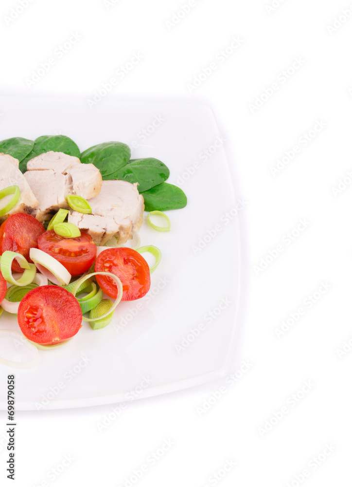 Meat salad with vegetables. Meat salad with vegetables.