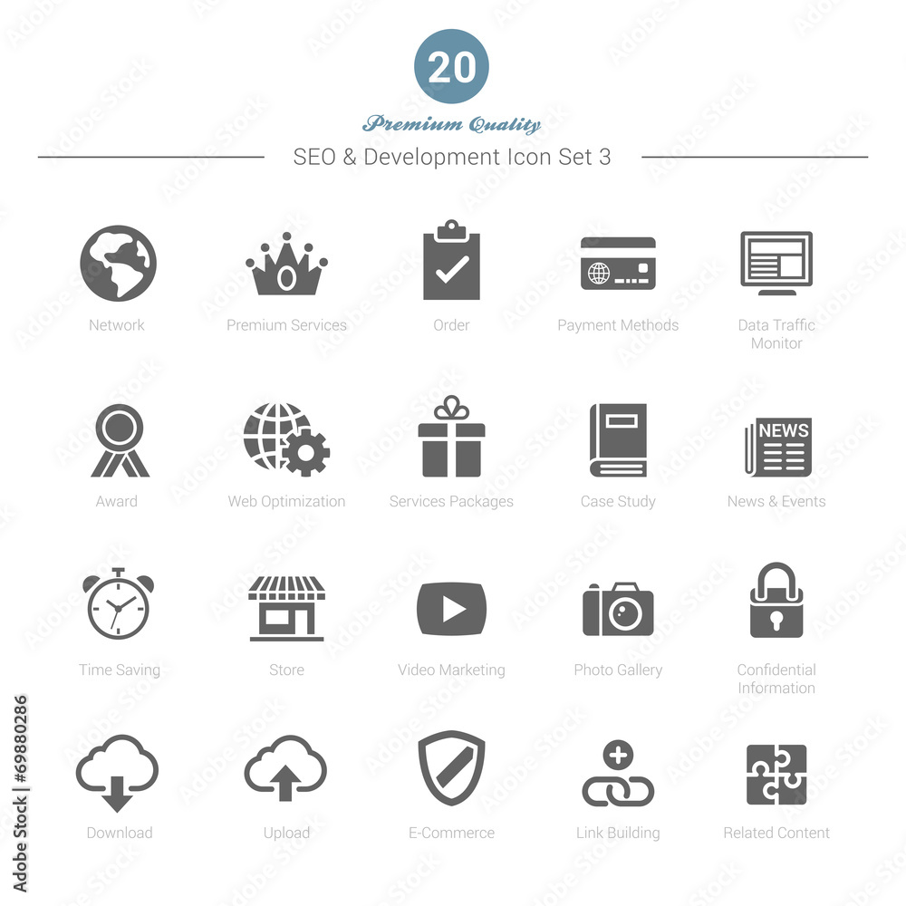 Set of SEO and Development icons Set 3 Set of SEO and Development icons Set 3