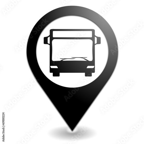 bus sur symbole localisation noir