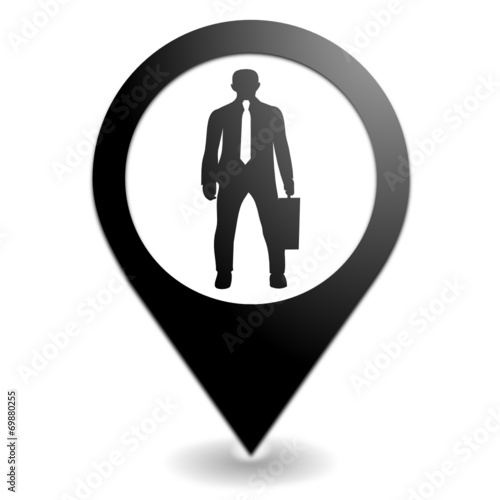 business sur symbole localisation noir
