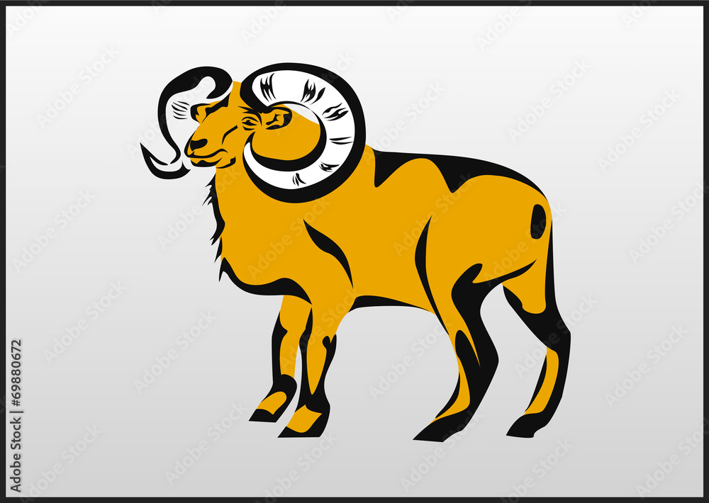 Fototapeta premium vector tattoo Aries