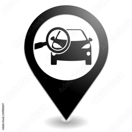points de contrôle voiture sur symbole localisation noir