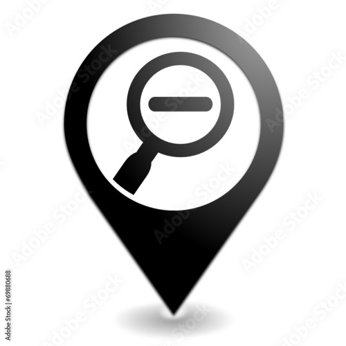 zoom moins sur symbole localisation noir