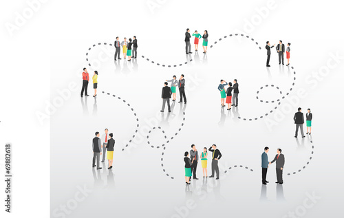 Business people with connecting lines
