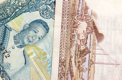 Laos National Banknotes Kip photo