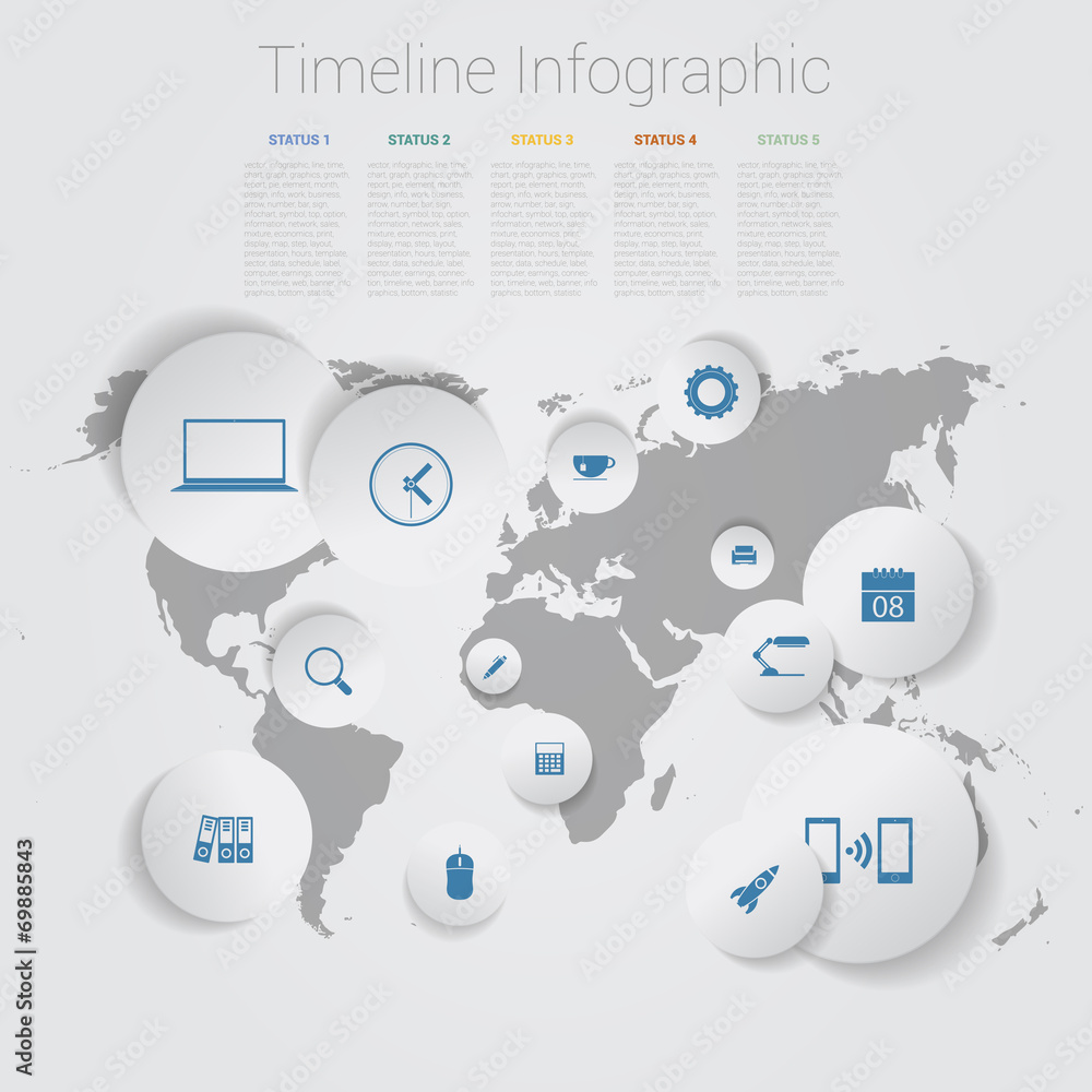 Retro Timeline Infographic, Vector design template Retro Timeline Infographic, Vector design template