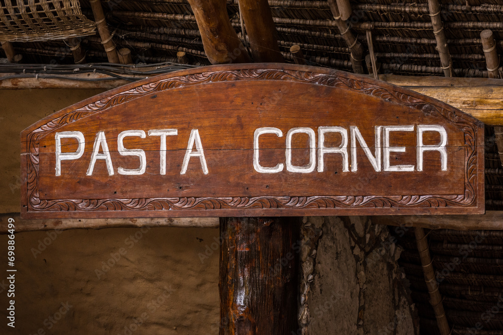 Fototapeta premium Pasta corner sign