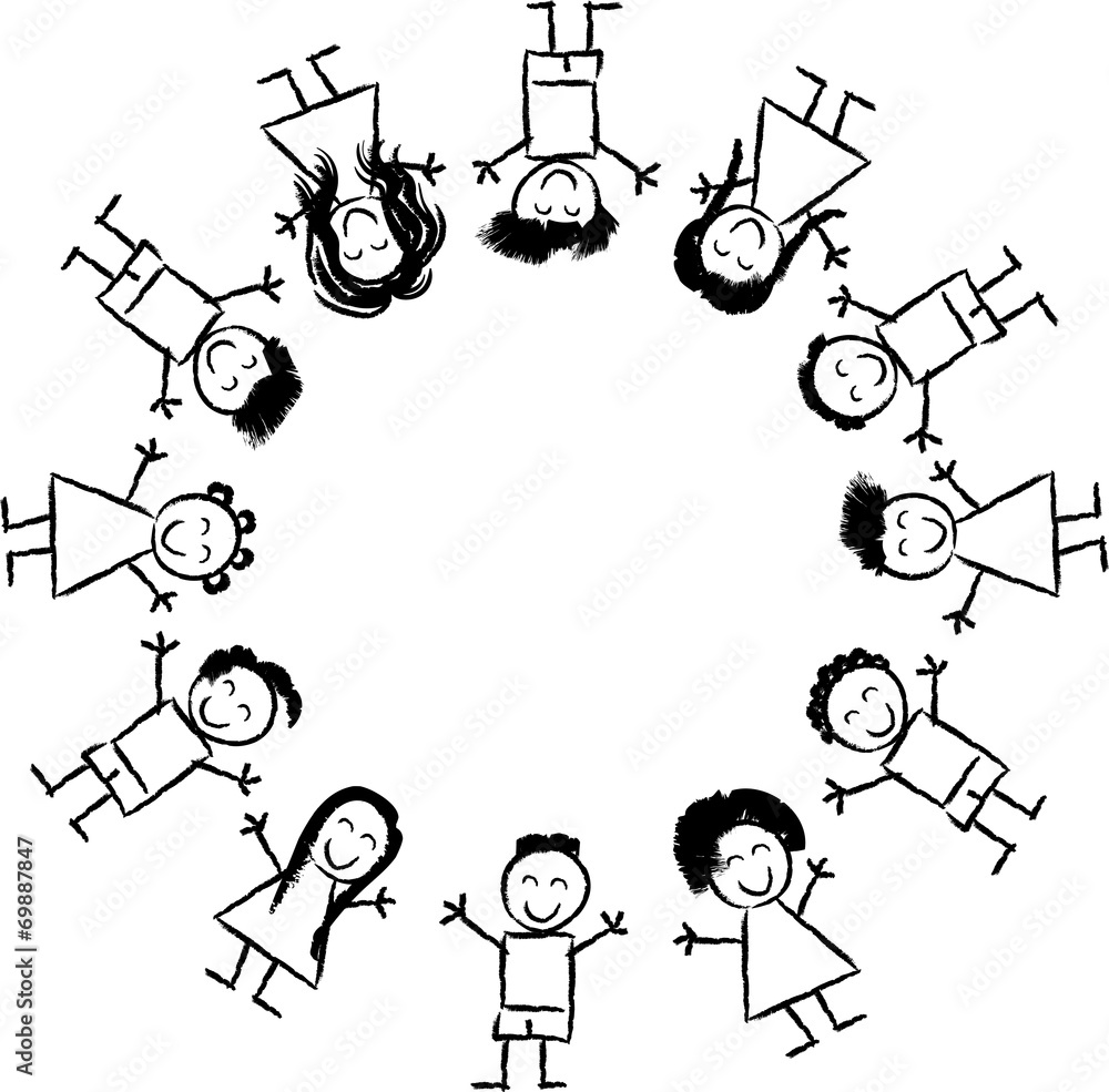 children and globe coloring page Stock Vector | Adobe Stock