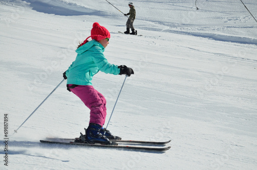 Youth skier on the piste
