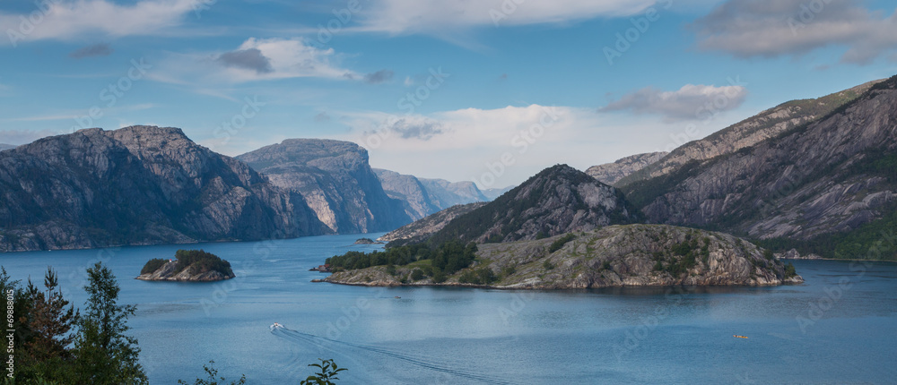 View into beautiful Lysefjord