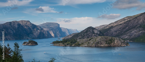 View into beautiful Lysefjord photo