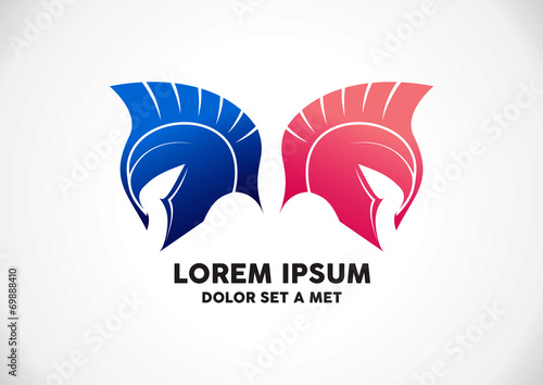 Spartan antiques roman helmets war vector logo design vector