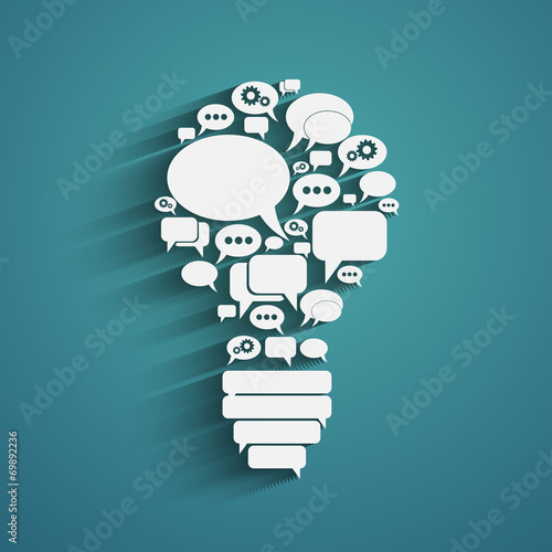 bulb with bubble speech