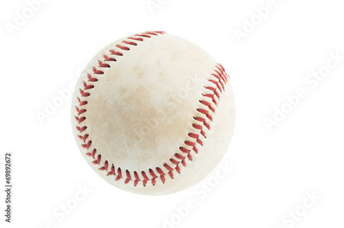 Rusty baseball isolated on white