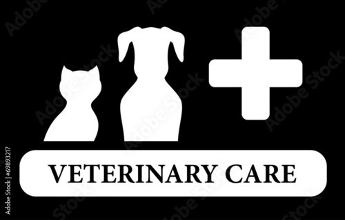 veterinary care icon with animal silhouette