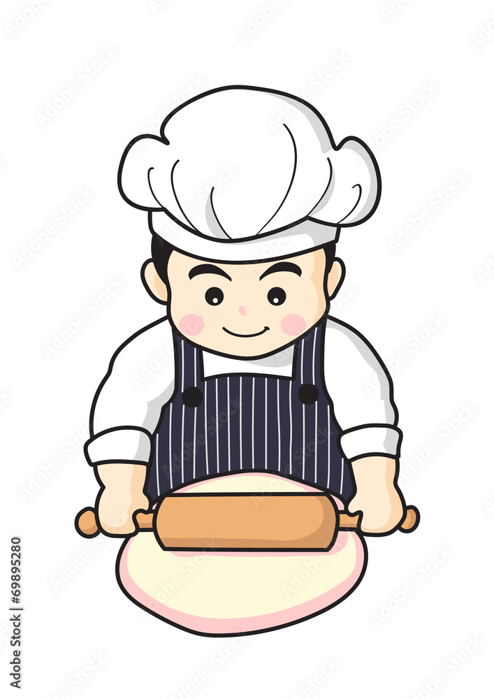 cute chef cooking