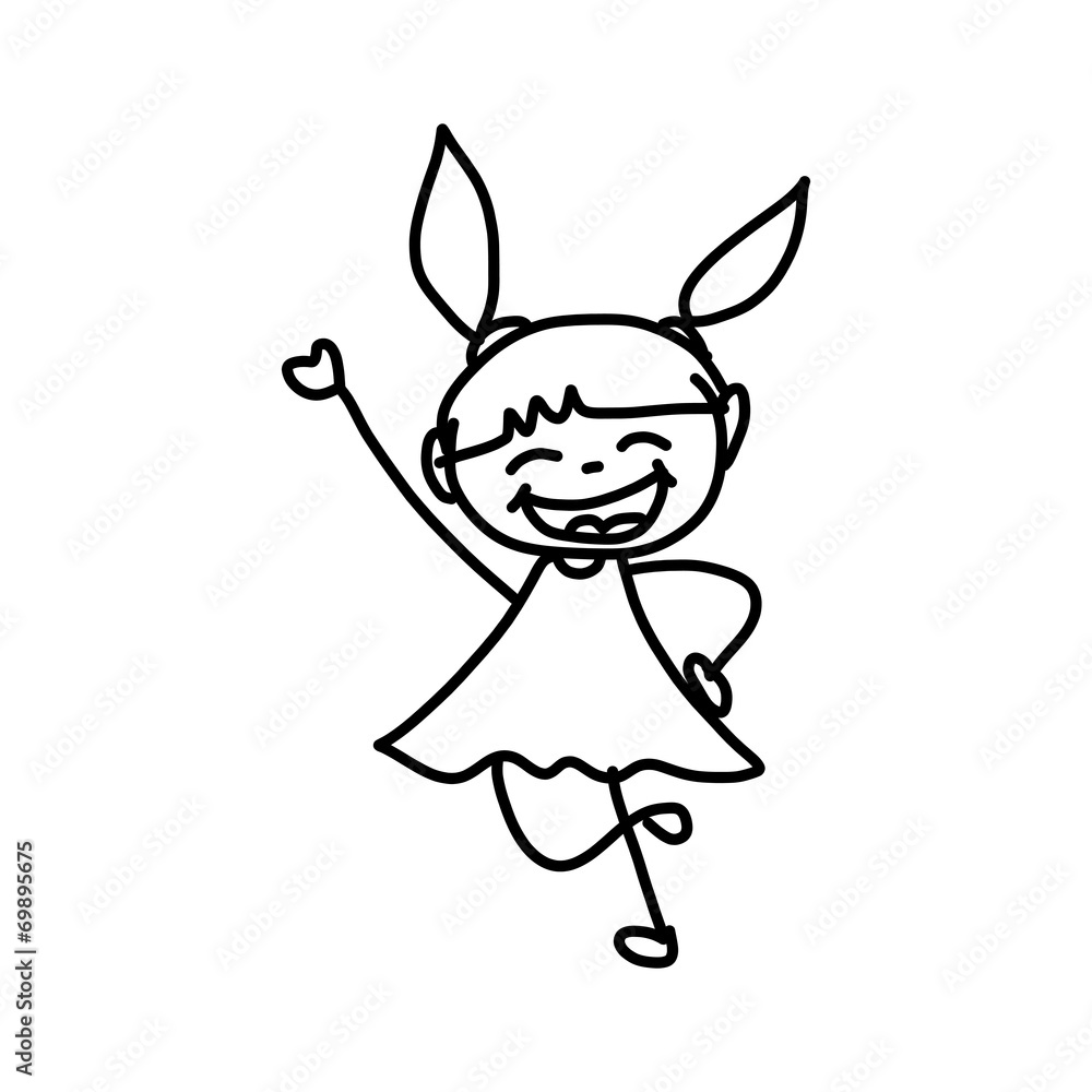 hand drawing happy kids hand drawing happy kids