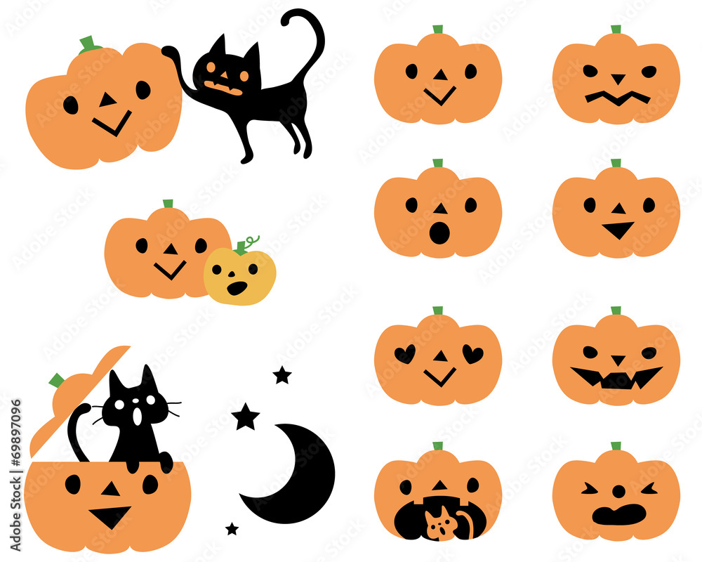 Fototapeta premium ハロウィン用のパーツ