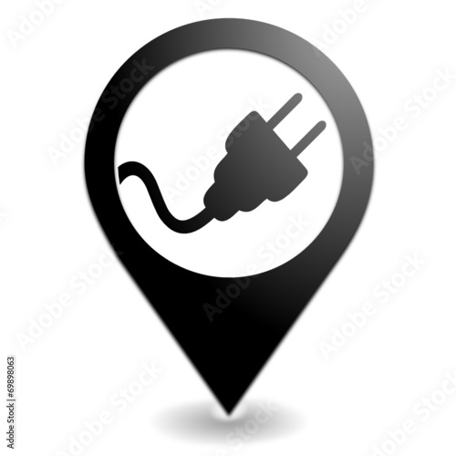 électrique sur symbole localisation noir