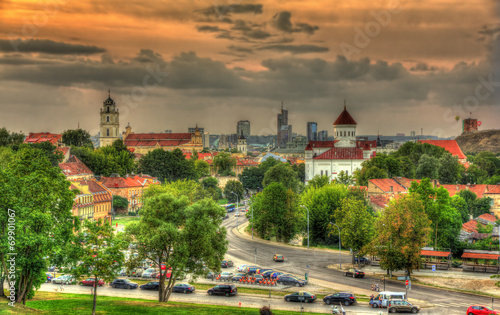 Evening view of Vilnius, Lithuania