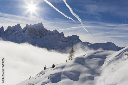 Panorama of the Alpes at the Falcade in Italy photo