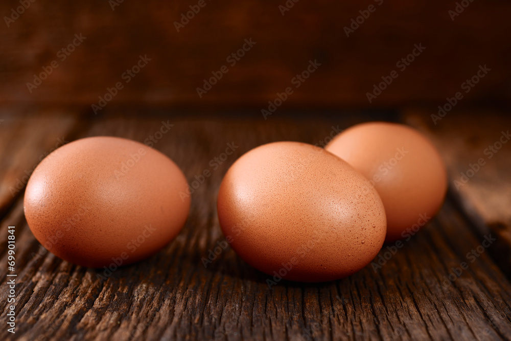 eggs on old wooden