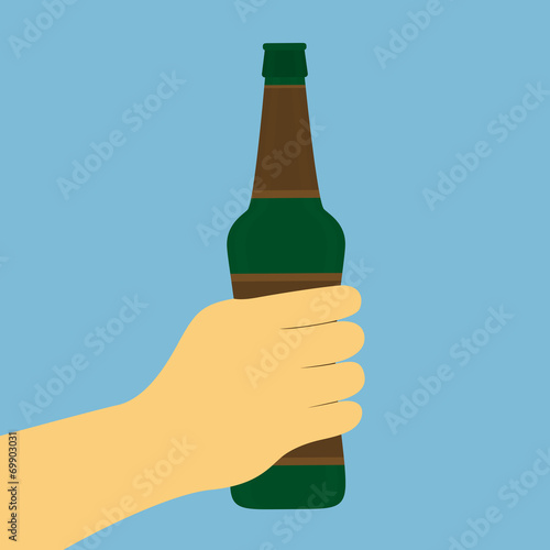 hand with beer bottle