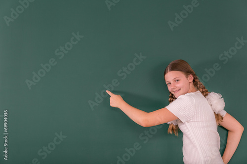 School Girl at a Chalkboard