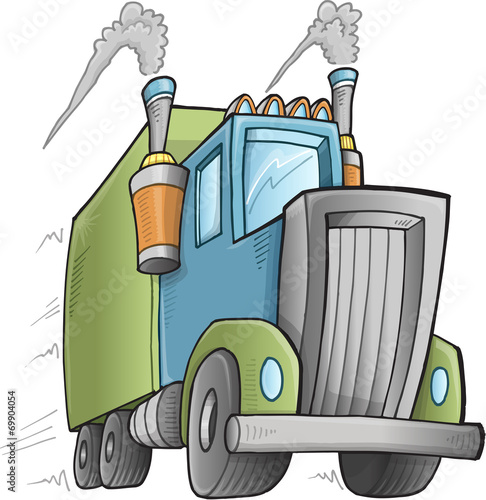 Big Cute Truck Vector Illustration Art