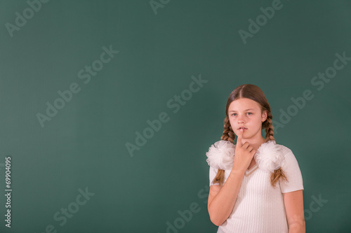 School Girl at a Chalkboard