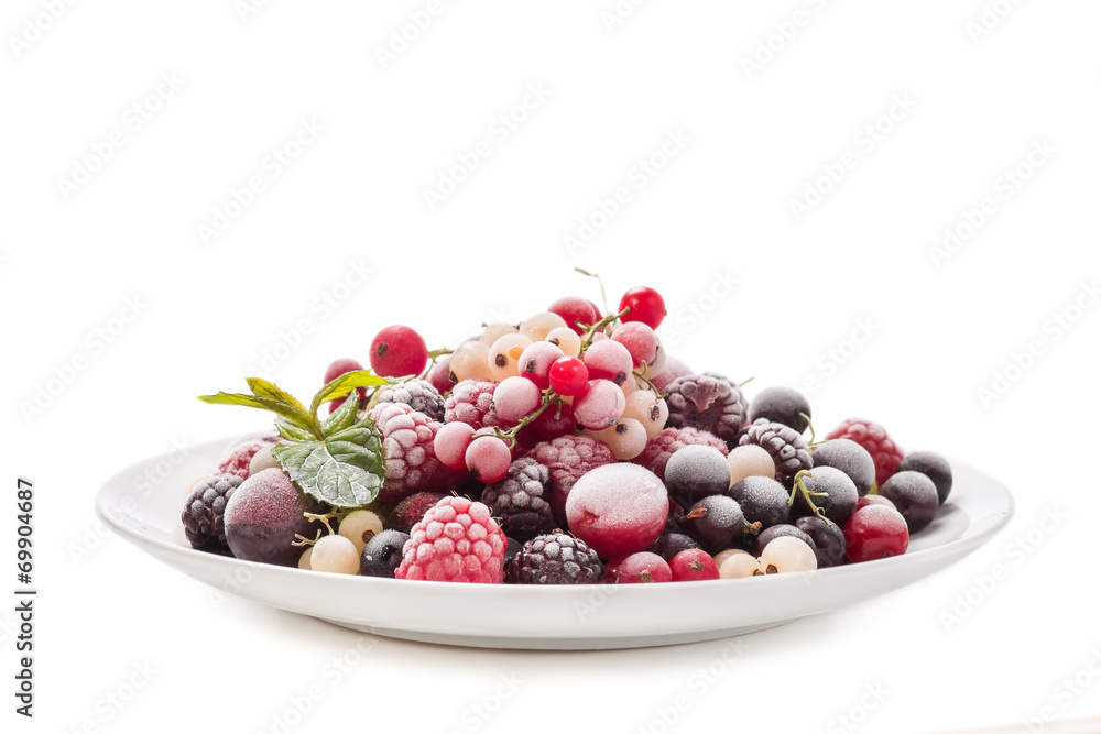 Frozen berries isolated on white background Frozen berries isolated on white background