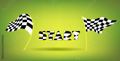 Racing Flags And Start Title