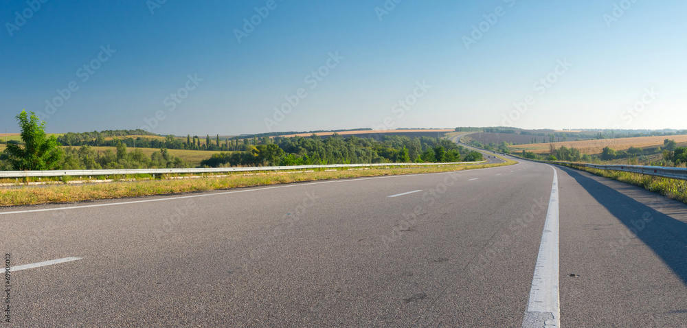 Fototapeta premium Morning landscape with high-way