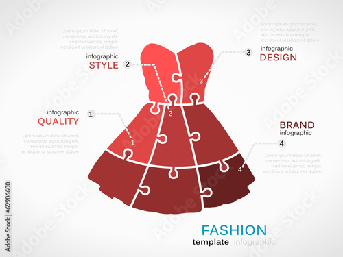 Fashion template with dress symbol
