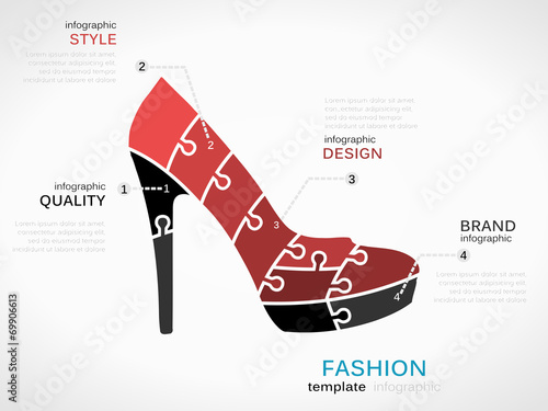 Fashion template with high heels shoes symbol