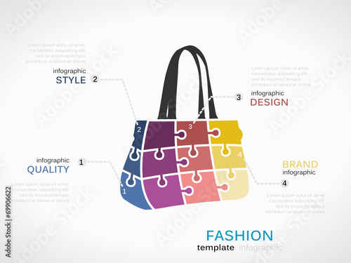 Fashion template with bag symbol