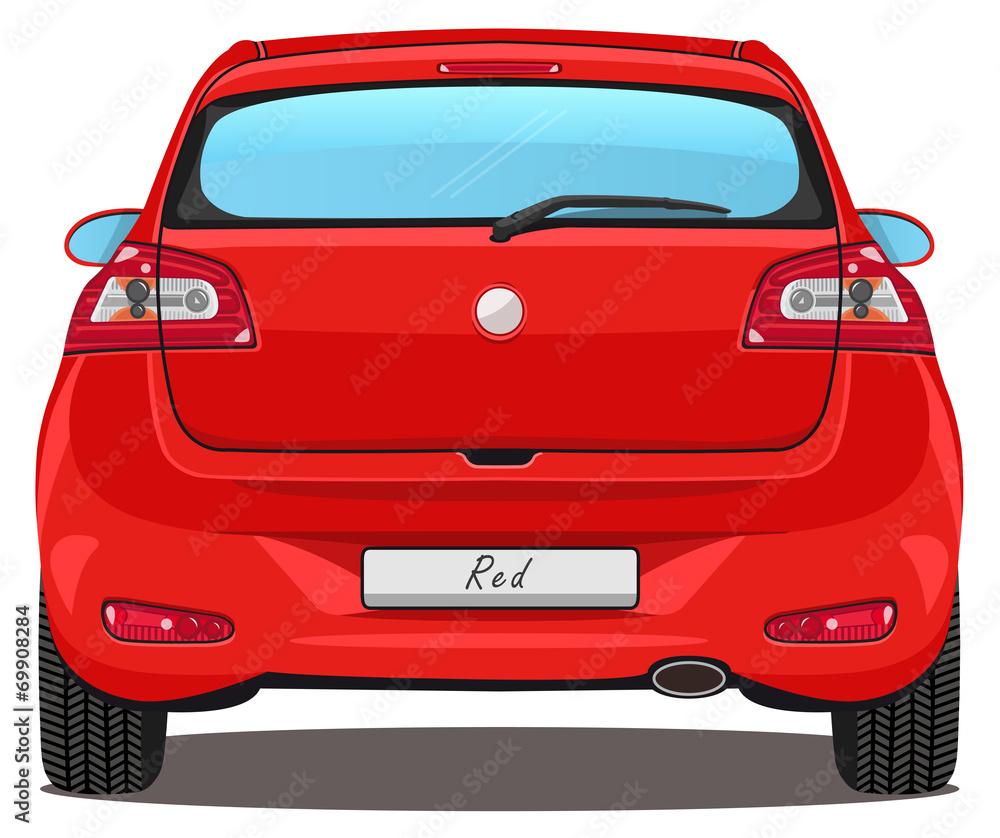 Vector Car - Back view - Red