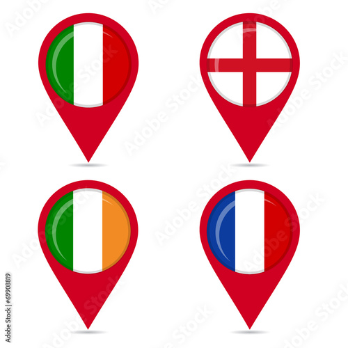 Map pin icons of national flags of european countries Free Download Map pin icons of national flags of european countries - GFXLoad