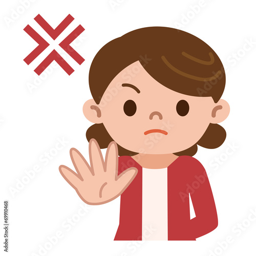 拒否する女性