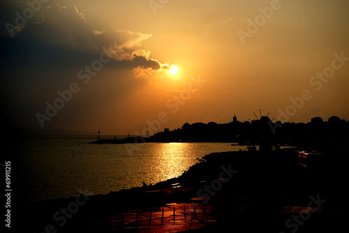 Sunrise in Nessebar Bulgaria photo