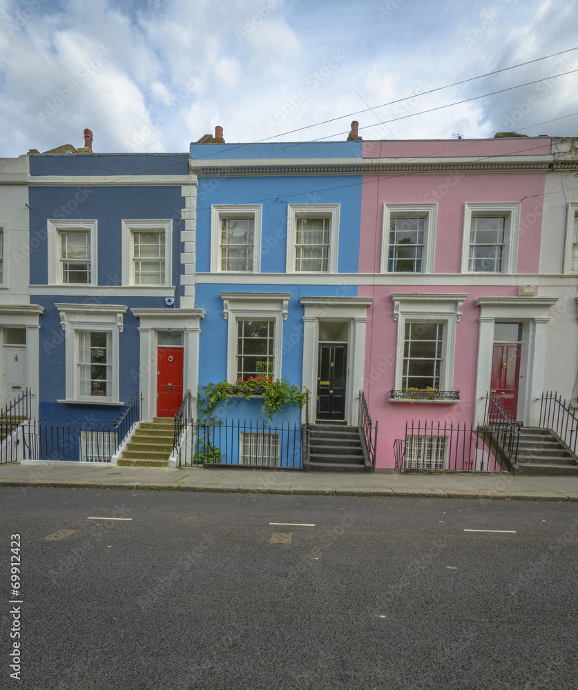 Pastel houses, Notting Hill - London