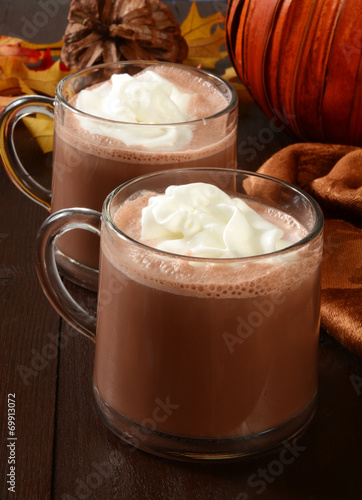 Hot chocolate and whipped cream