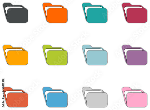 icônes dossiers colorés