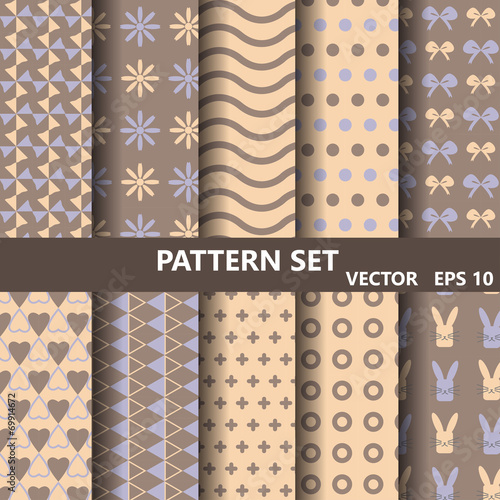 brown vintage pattern set