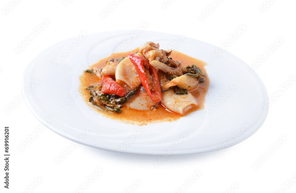 Fried squid with spicy Fried squid with spicy